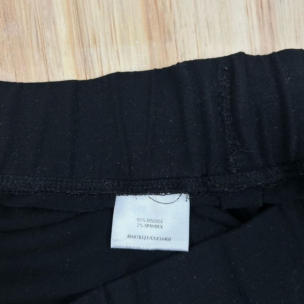 Eileen Fisher Pants Womens Medium Black Stretch Wide Leg Pull On Pants Lounge - Picture 4 of 10